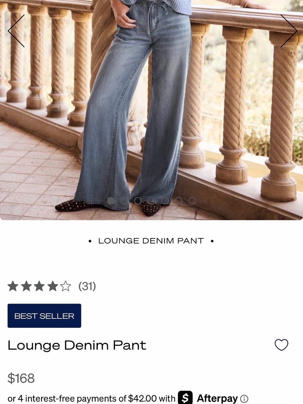 Splendid Wide-Leg Denim Pants — Light Blue